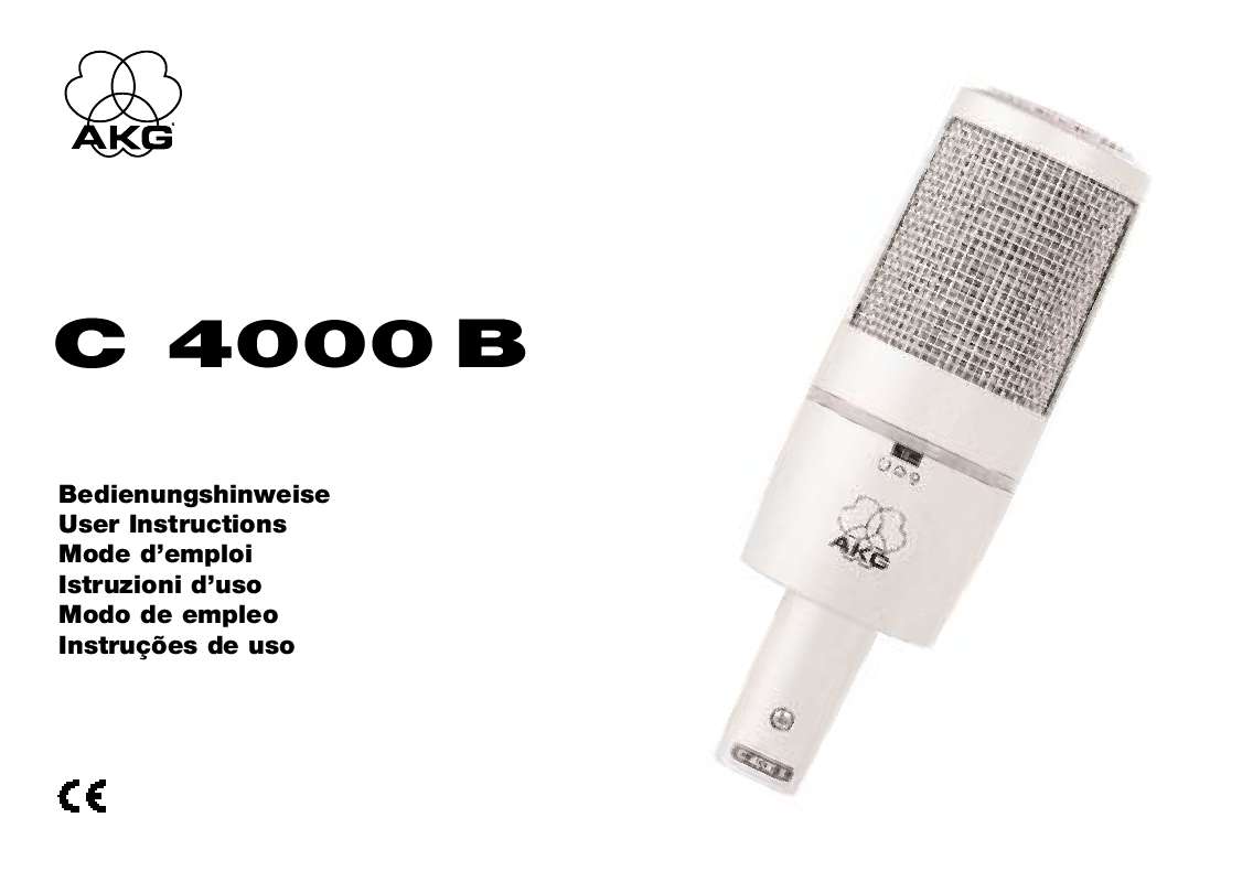 Notice AKG C 4000 B - Trouver Une Solution à Un Problème AKG C 4000 B ...